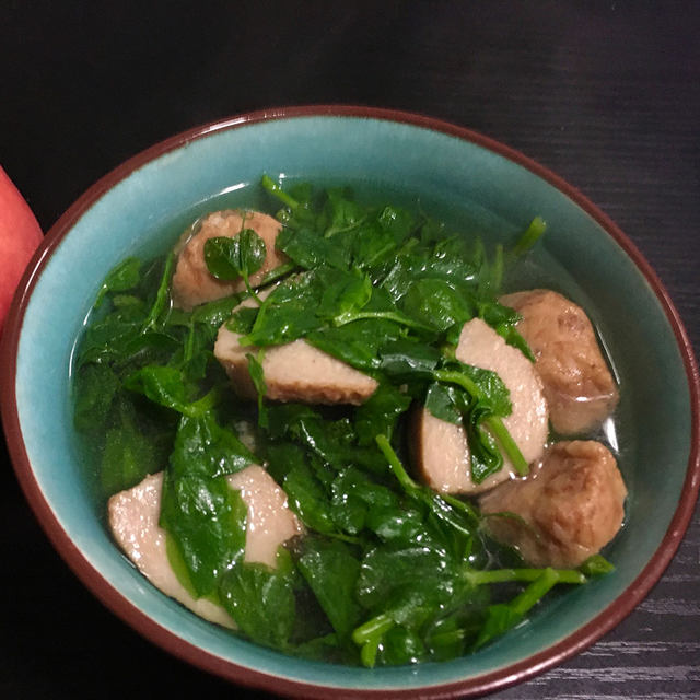 豌豆尖肉丸汤