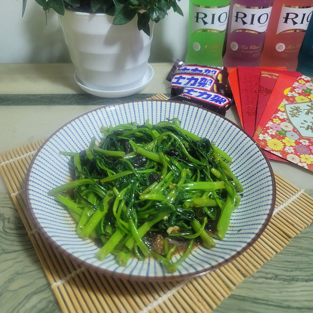 豆豉炒空心菜