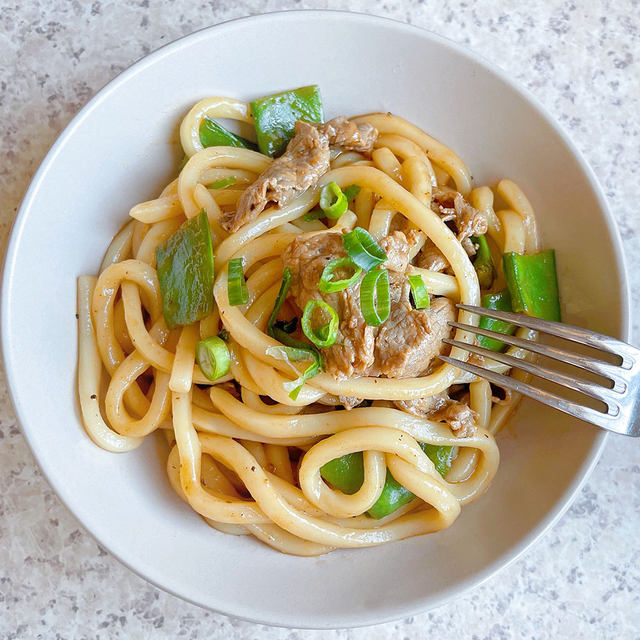 Fried Black Pepper Beef with Wudong