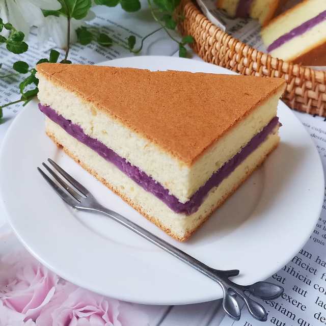 椰香紫薯夹心蛋糕