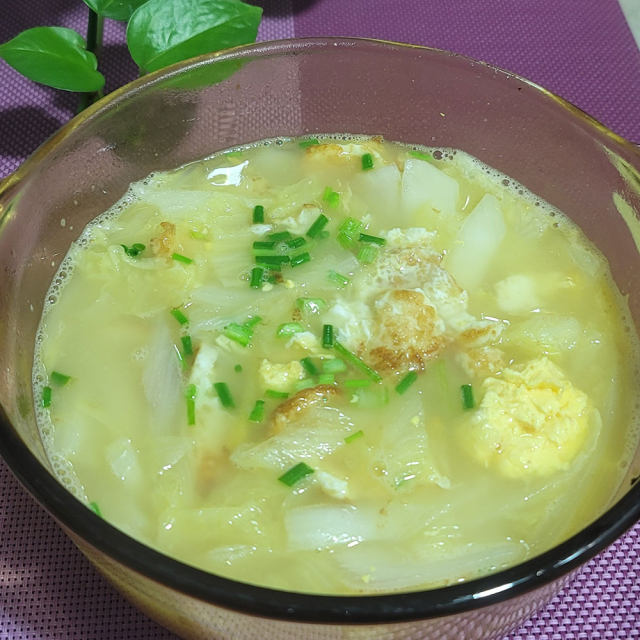 白菜煎蛋汤