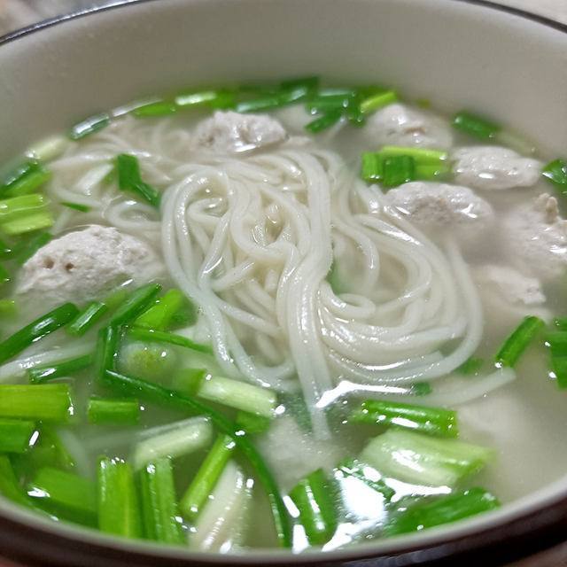 葱香鸡肉丸子面