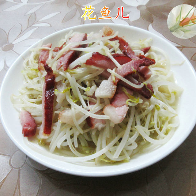 酱肉炒绿豆芽