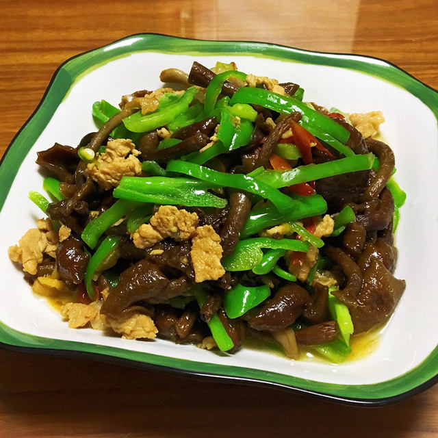 滑子菇炒肉丝