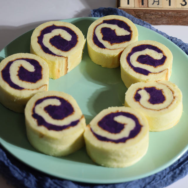 紫薯泥蛋糕卷