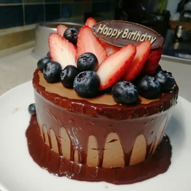 双莓巧克力慕斯，给小朋友做的生日蛋糕