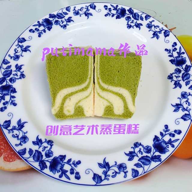 抹茶艺术蒸蛋糕