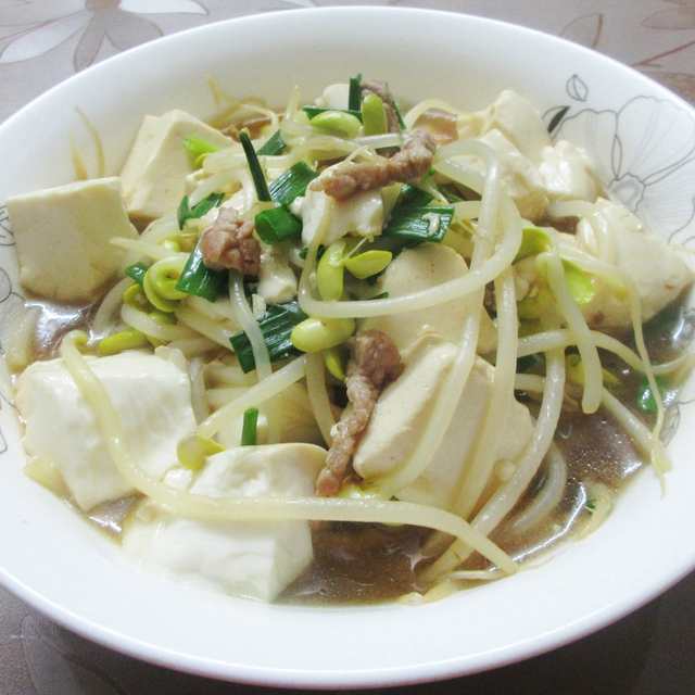 肉丝黄豆芽煮豆腐