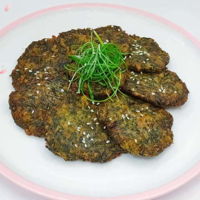 香煎柳蒿肉馅饼