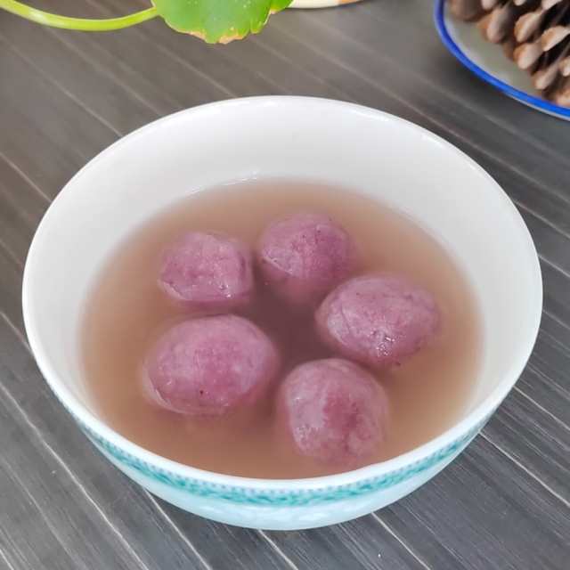 紫薯枣泥汤圆
