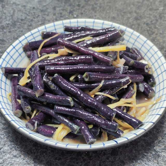 清炒紫豆角