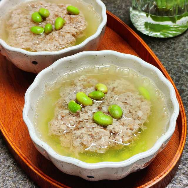 毛豆肉饼汤