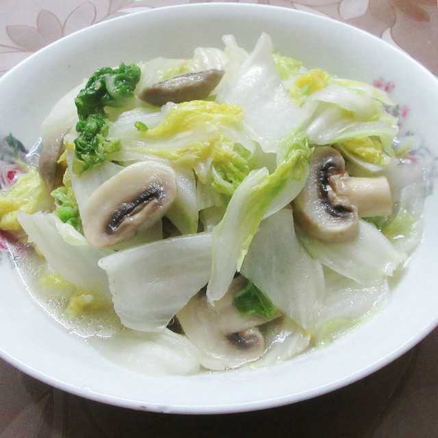 蘑菇炒黄心菜