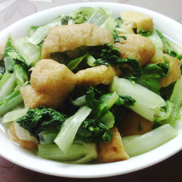 油豆腐炒毛毛菜