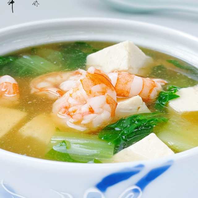 翡翠虾仁豆腐汤