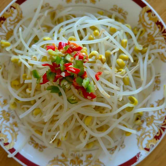 Mixed Yellow Bean Sprouts with Double Peppers