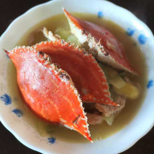 蟹壳白瓜肉片汤