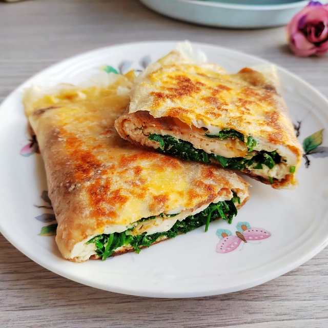 香菜豆腐鸡蛋饼