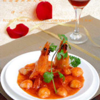 红酒番茄焖大虾